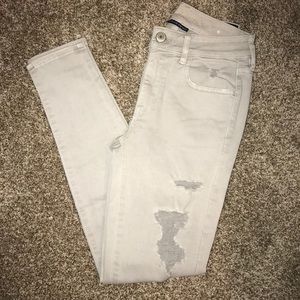 Grey American Eagle Hi-Rise Jegging